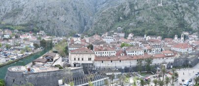 View of Kotor old town within its Venetian walls