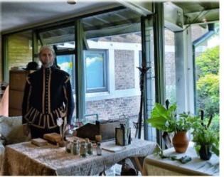 Ian being a 17th Century physician at Nottingham University Museum's open day